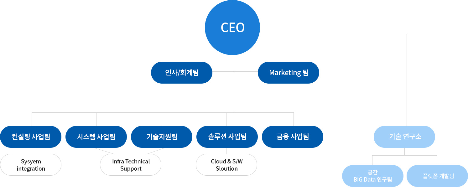 큐브엔시스 조직구성도